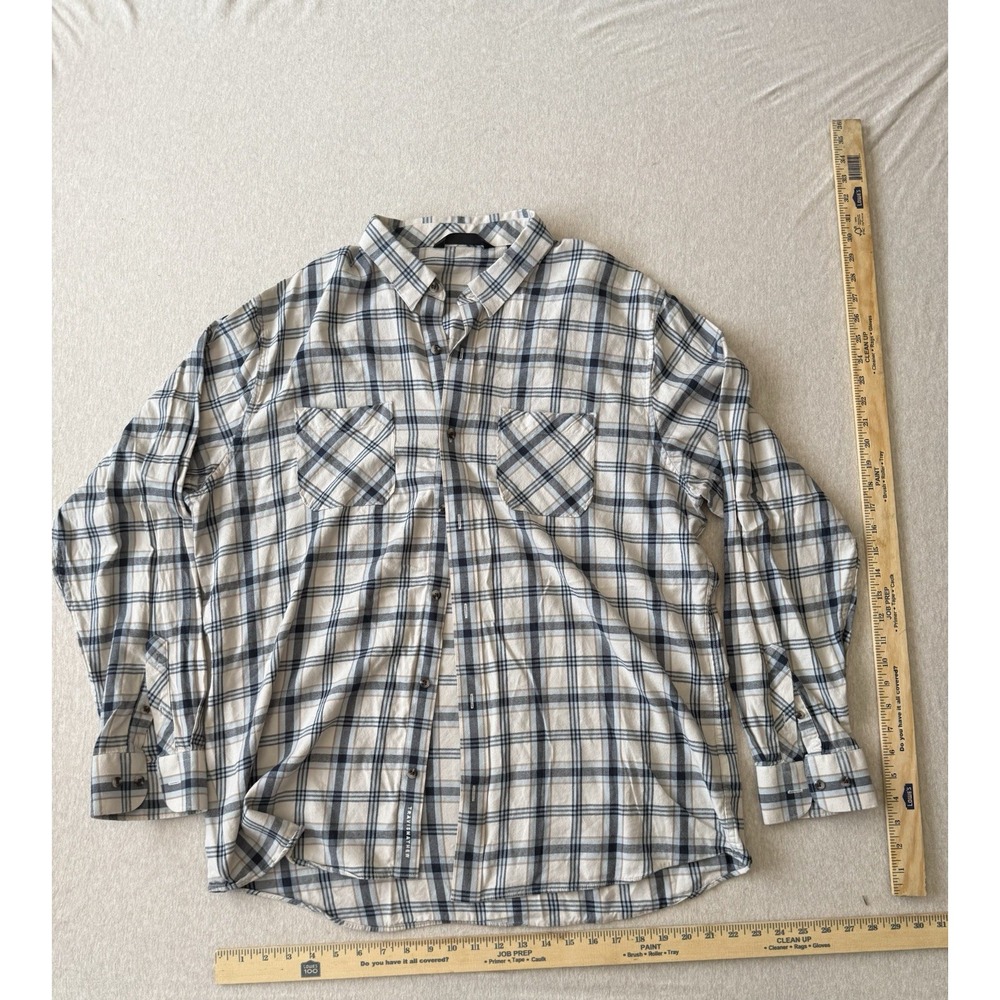 Travis Matthew's Men's Xl Long Sleeve Button Up Flannel Beige